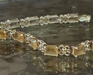 14KT gold rare spessartite line bracelet
