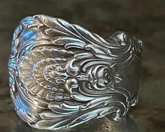 Rose point sterling ring