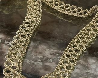 Amazing large 14KT gold lace collar