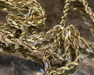 Large 14KT gold rope necklace 