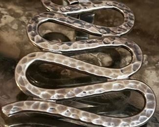 Huge sterling serpent pendant 