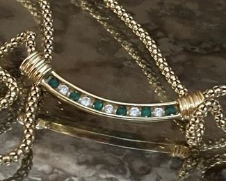 Beautiful natural emerald and diamond choker 