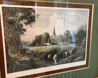 Large hand tinted engraving by Jake Fairman  “Stratford on Avon” circa 1890