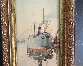 Original French watercolor circa 1920