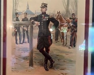 Antique signed French engraving circa 1910