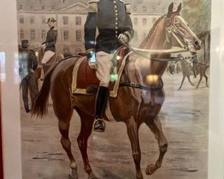 Antique signed  French engraving circa 1910