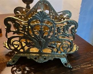 Victorian fretwork brass letter sleeve