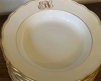Meissen scalloped gold rimmed soup bowls…12