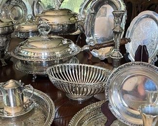 Silver plate service items