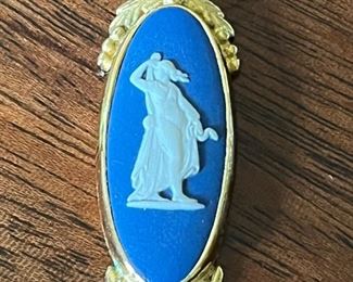 Large 14KT gold Wedgwood pendant