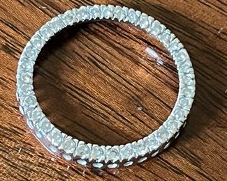 Large 14KT gold diamond circle slide