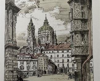 VERONA, SAN GIORGIO E LE CASE DI SANT'ALESSIO
Original signed hand tinted engraving