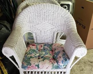 Wicker chairs qty 4