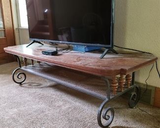 Wood and metal cocktail table