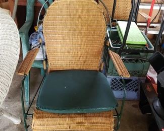 Wicker and metal chairs qty 2