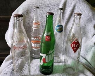 Vintage soda bottle collection
