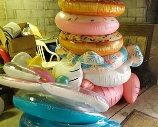 Assorted pool toys