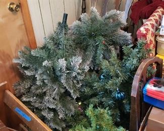 Assorted artificial Christmas trees