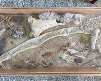 interesting display coffee table w/ Southwestern artifacts