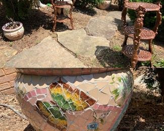 Graduated Set of 3 Mosaic Butterfly Planters
Pair Iron Stands