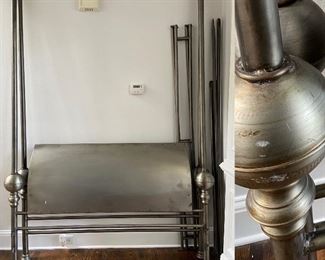 Industrial/Modern Style Silver Metal Queen Bed Frame, Ect…