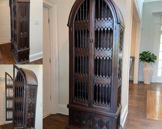 Solid Wood Cathedral Cabinet with Shelving 