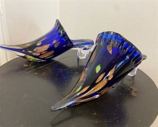 Pair Murano Glass Shoes