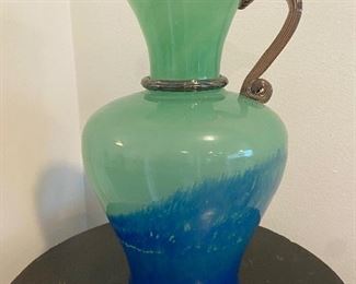 Large Studio Art Glass Pitcher