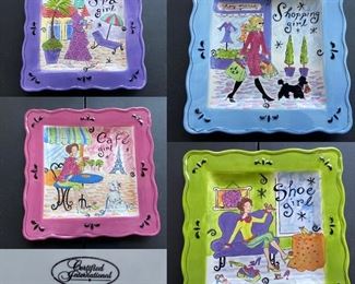 Certified International Jennifer Brinkley set of 4 Plates 