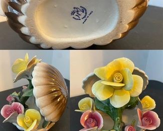 Nuova Capodimonte Shell Box Floral 