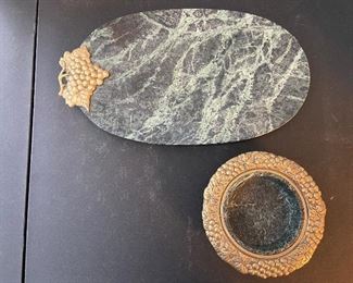 Green Stone Cheeseboard & Wine Holder