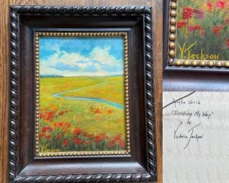 12 x 16 Framed Acrylic Signed V Jackson ( Victoria ) “ Finding My Way “