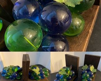Vintage Lucite Grapes Bookends