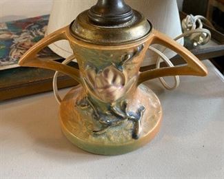 Roseville pottery lamp