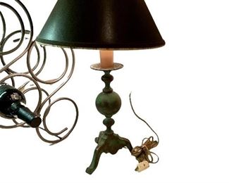 Beautiful patina colonial style lamp made of brass