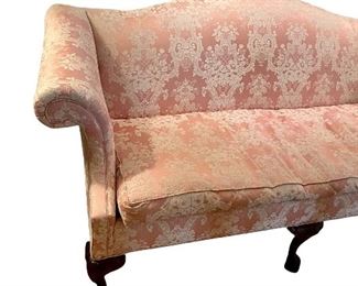 Very pretty sofa with Chippendale feet and beautiful damask fabric