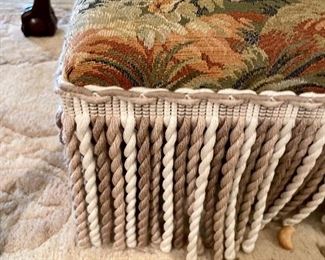 Foot stool with tapestry design