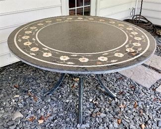 Pietra Dura Table approx 40" round  marble inlay