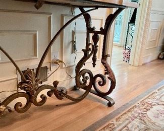 Metal and stone credenza very ornate beautiful