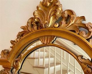 detail of the top of the mirror