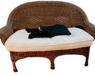 Wicker sofa matching two chairs