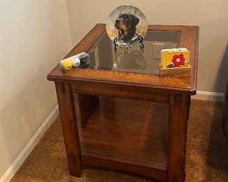 Glass-Top Side Table 