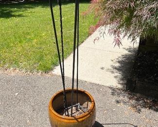 Flower Pot, Shepherd's Hooks 