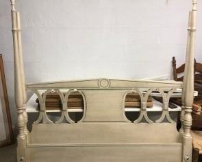 Full size canopy bed with arch top rails for  fabric topper