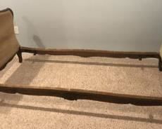 Antique French style twin bed  with cream velvet.  Would make a great day bed!