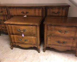 Set of 3- Country French dresser with matching night stands