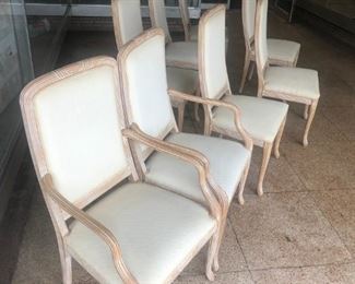 Set of 8 blond - white washed chairs.  Some need to be cleaned or reupholster the set.  Priced to sell