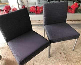 Brayton International Contract Furniture: pair of side chairs with chrome legs