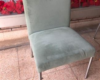 Brayton International side chair in celadon mohair