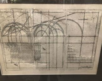 Intaglio embossed print signed by Valenini - Italian Futurist 
